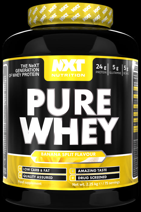 NXT Nutrition Pure Whey Powder - Low Fat - Muscle Building - 2.25KG