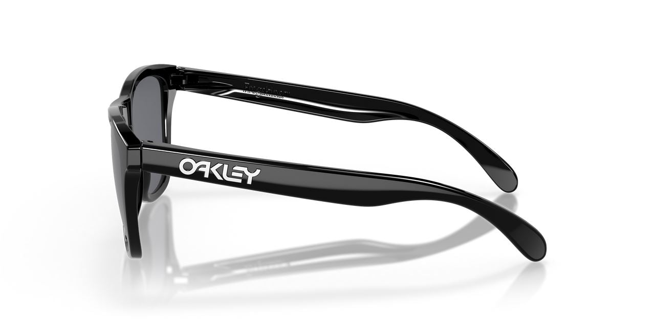 Oakley Frogskins Sunglasses Grey Lenses Polished Black Stylish Frame Driving