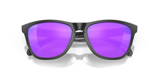 Oakley Frogskins Sunglasses Violet Lenses Matte Black Stylish Frame DrivingOakley