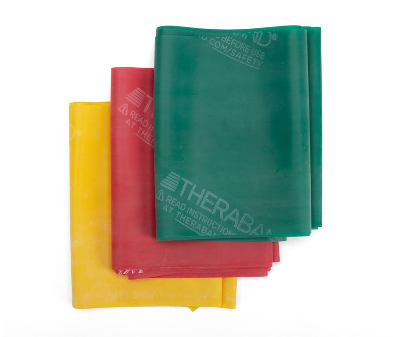 THERABAND Light Exercise Band Set (Yellow, Red, Green) – Physio & Rehab