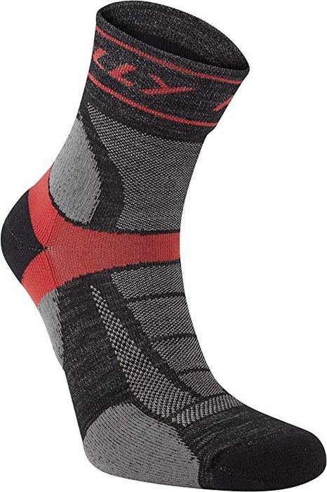 Hilly Trail Anklet Socks Medium Cushion Sports Running Black/Red - 3 Pairs for 2Hilly