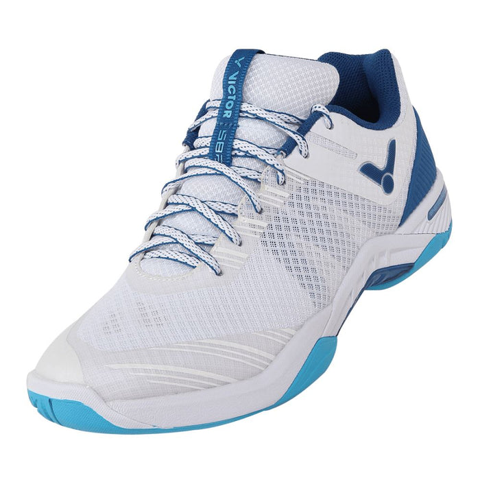 Victor S82 AF Unisex Badminton Shoes Wear Resistant Sports Trainers - White/Blue