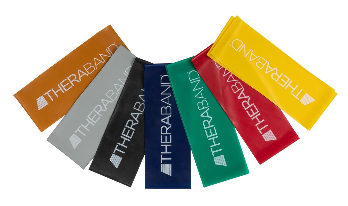 THERABAND Single Medium Resistance Band Loops For Physio, Rehab & Strength - Red