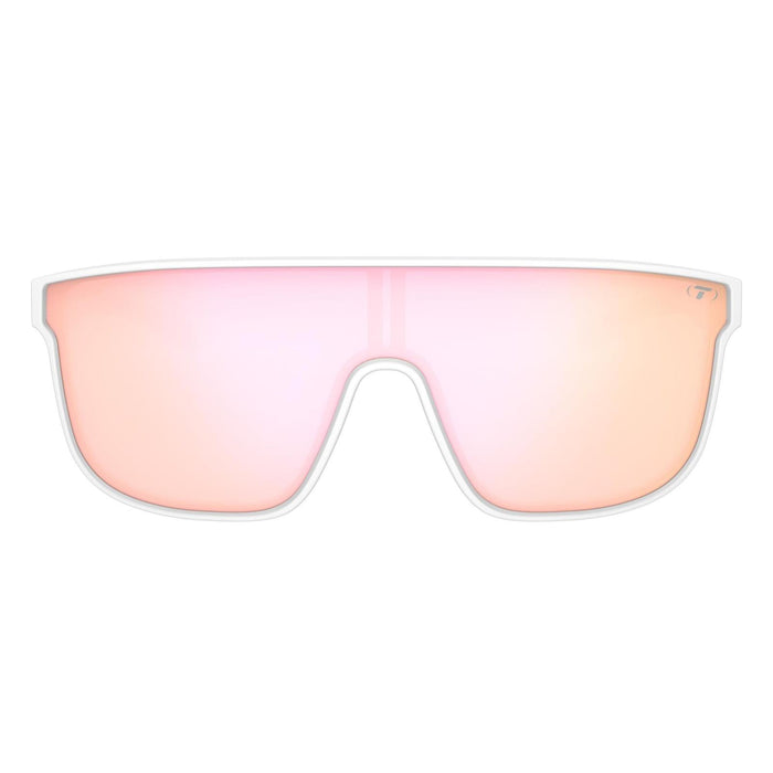 Tifosi Sanctum XL Matte White Running Cycling Sunglasses With Pink Mirror Lens
