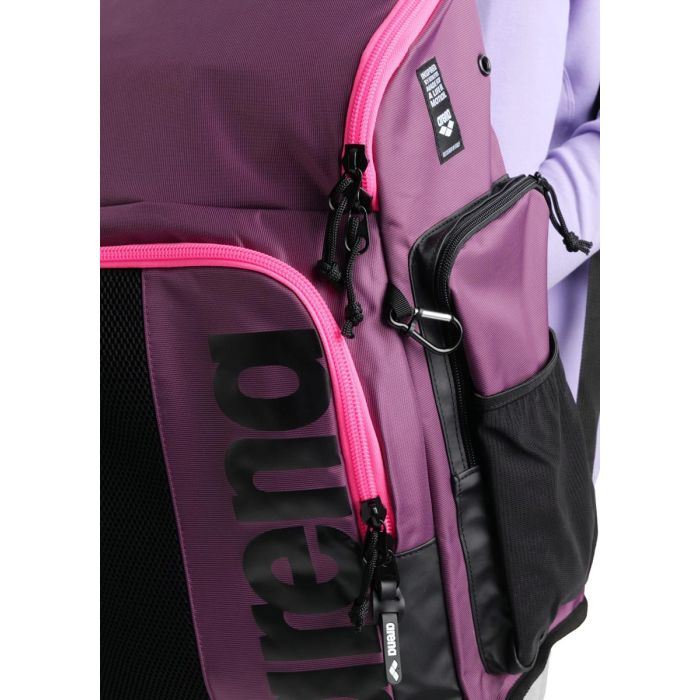 Arena Spiky 3 Backpack Plum Pink Water Repellent Pockets Swimming Travel Zip Bag