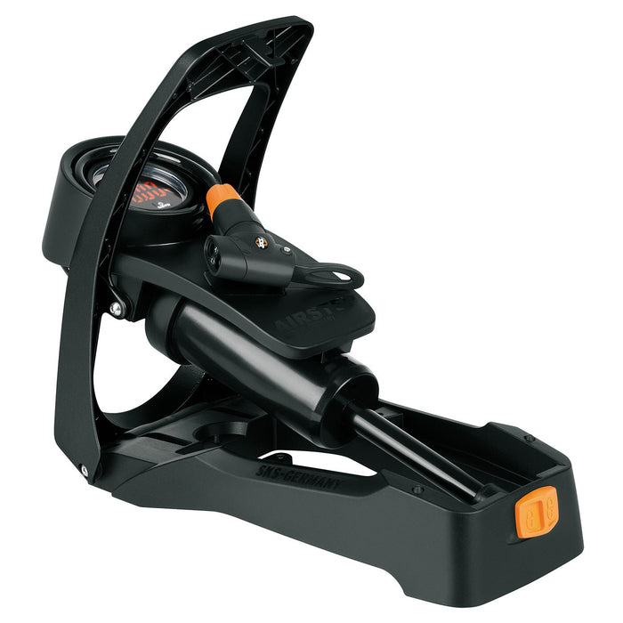 SKS Airstep Digi Bike Foot Tyre Pump - Digital LED Gauge And Spiral Hose (7 Bar)