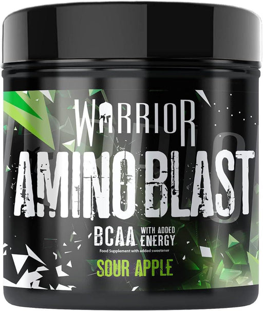 Warrior Amino Blast BCAA Protein Powder Muscle Growth Supplement Sour Apple 270gWarrior