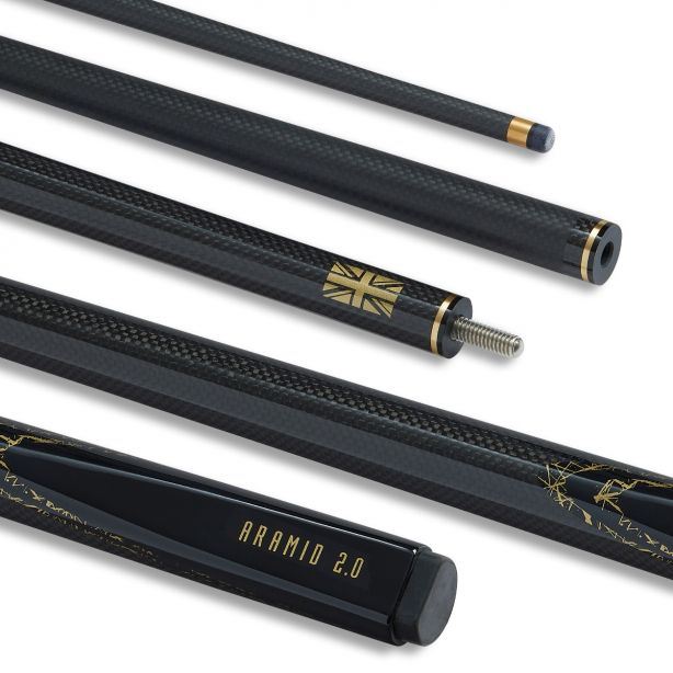 Powerglide  Aramid Graphite Snooker Cue Carbon Composite 2 Piece 57" 10mm Tip - BlackPowerGlide