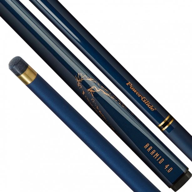 Powerglide  Aramid Graphite Snooker Cue Carbon Composite 2 Piece 57" 10mm Tip - Blue/Rose