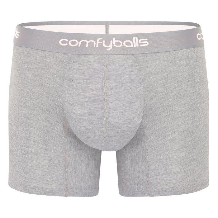 Comfyballs Long Boxer Shorts Mens Comfycel Classic Fit Extra Soft Underwear-GreyFITNESS360