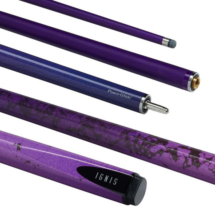 Powerglide  Ignis Snooker Cue 2 Piece 57" Carbon 10mm Tip Smooth Finish - PurplePowerGlide