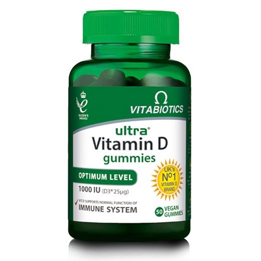 Vitabiotics Ultra Gummies 1000IU Vitamin D Natural Ingredients Unisex GummiesVitabiotics