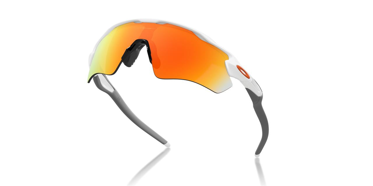 Oakley Radar EV Path Sunglasses Polished White Frame Fire Iridium Lenses Glasses