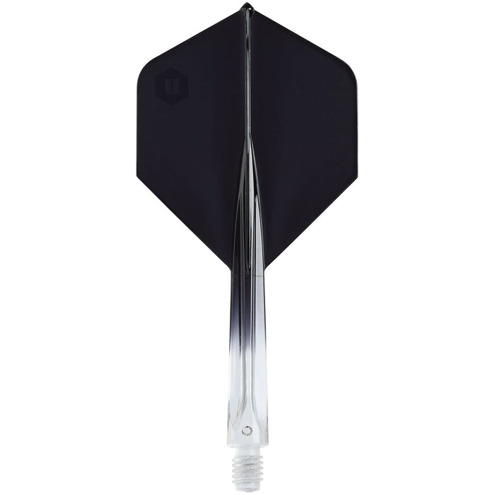 Unicorn Darts Forge Integrated Two-Tone Flight & Shaft – Clear & Black