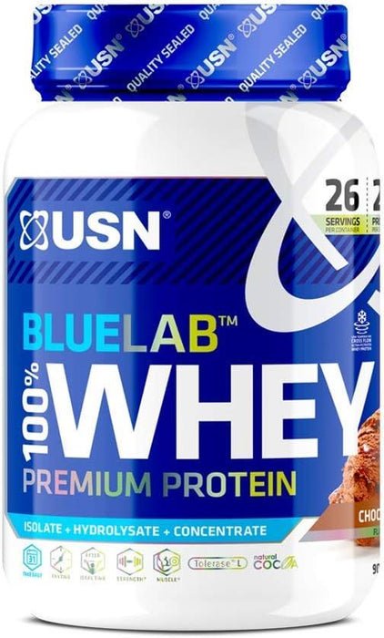 USN Blue Lab Whey Isolate Protein Powder Muscle Gainer Chocolate Shake 908g