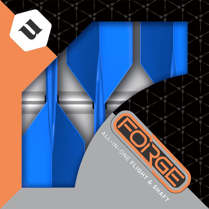 Unicorn Darts Forge All‑In‑One Plus Integrated Flight & Shaft System - Medium Blue