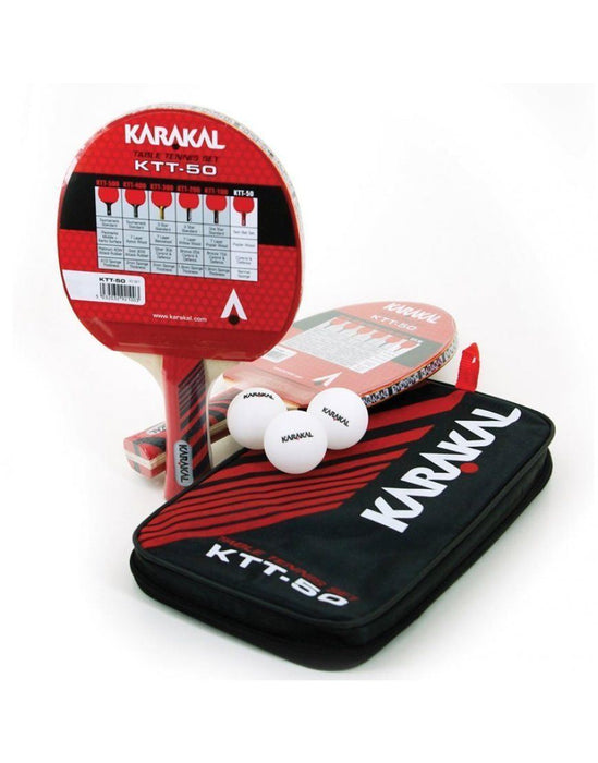 Karakal KTT 50 Table Tennis Set - Poplar Wood with Carry Case & Flared Handle