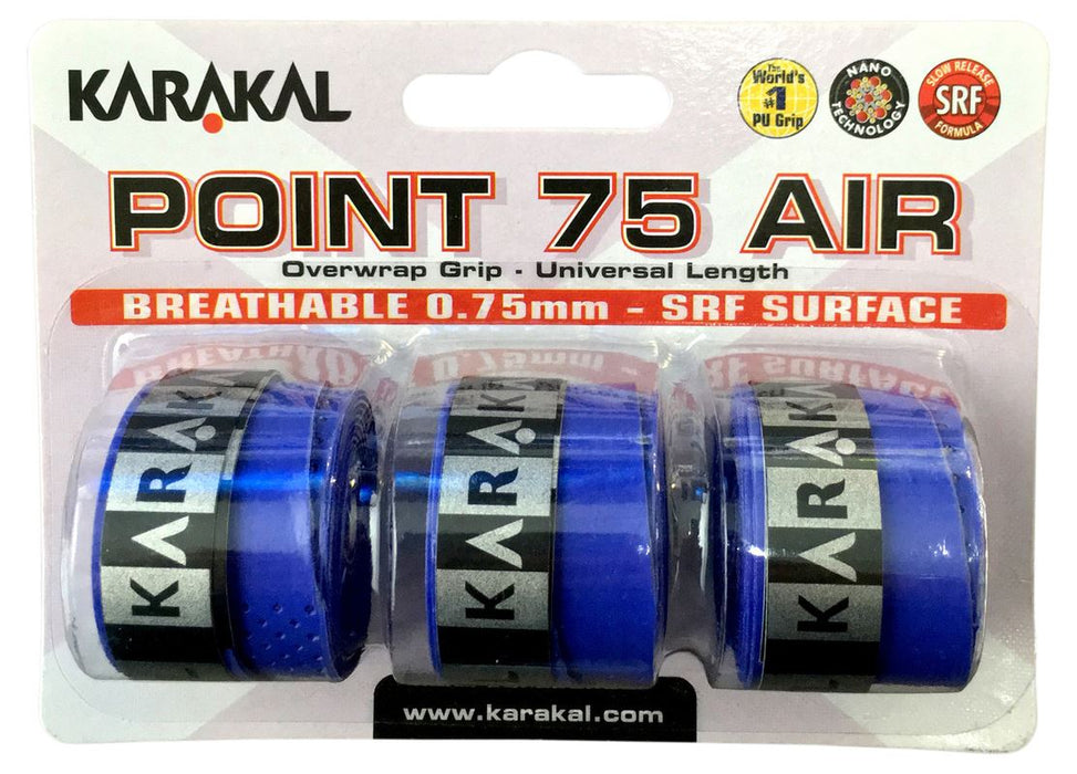 3x Karakal Point 75 Air Overwrap Grip Anti Slip Racquet Protector