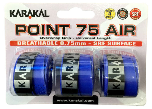 3x Karakal Point 75 Air Overwrap Grip Anti Slip Racquet Protector BlueFITNESS360