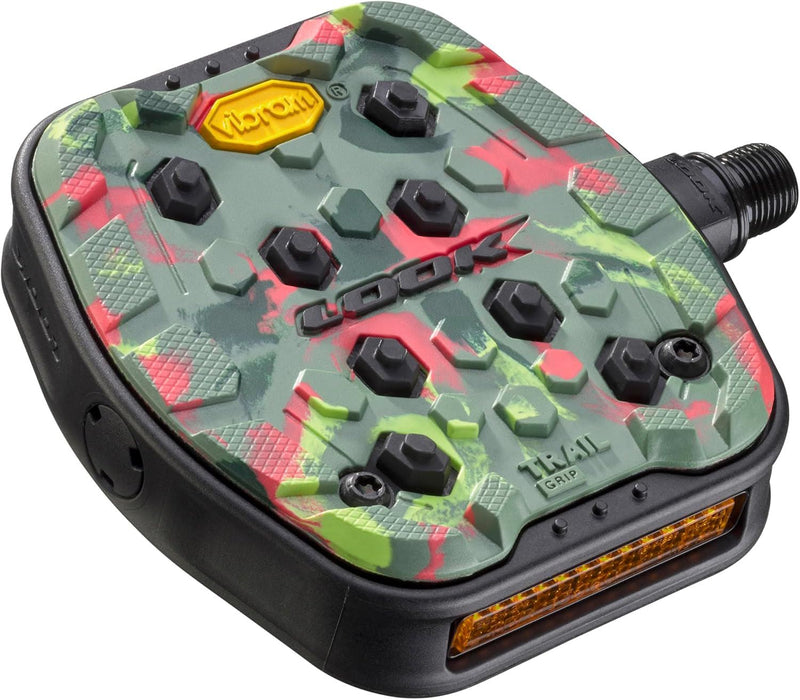 LOOK Trail Grip Pedals - Vibram-Enhanced Pedals for Trail & Urban Riding - Camo