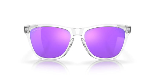 Oakley Frogskins Sunglasses Violet Lenses Polished Clear Stylish Frame DrivingOakley