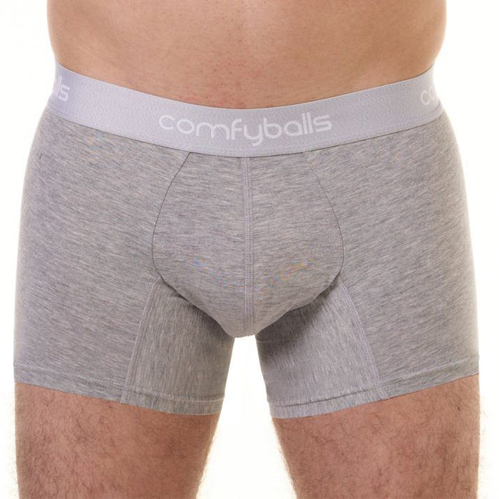 Comfyballs Long Boxer Shorts Mens Comfycel Classic Fit Extra Soft Underwear-Grey