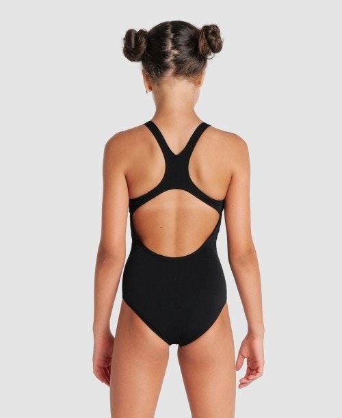 Arena Team Girls Swim Pro Solid 50+ UV Protection Sports Swimwear - BlackArena