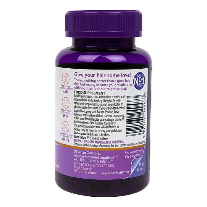 Vitabiotics Perfectil Hair Crush Skin Nails Gummies Multivitamin Supplements -60