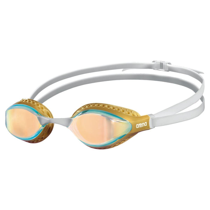 Arena Swimming Goggles Airspeed Mirror Wide Lenses - Yellow / Copper / Gold