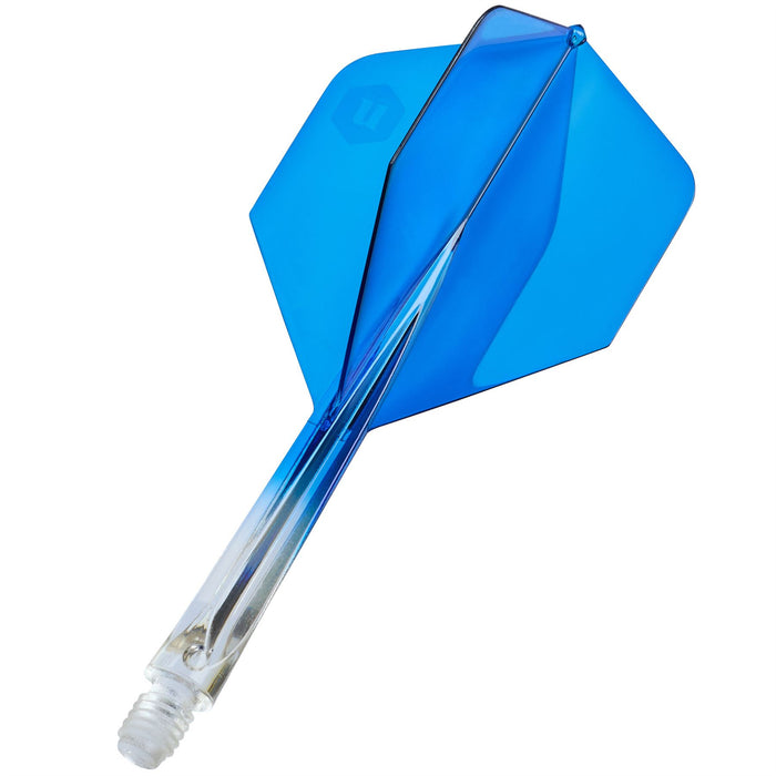 Unicorn Darts Forge Integrated Two-Tone Long Flight & Shaft – Clear & Blue
