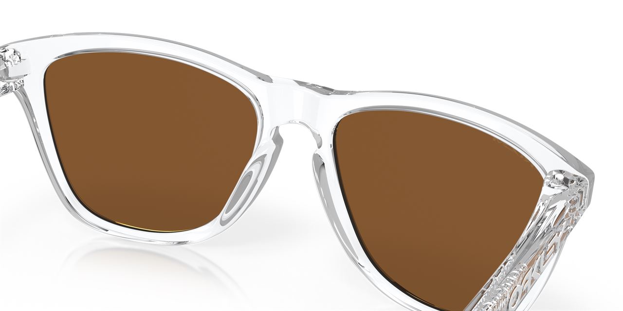 Oakley Frogskins Sunglasses Violet Lenses Polished Clear Stylish Frame Driving