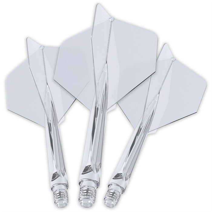 Unicorn Darts Forge All‑In‑One Plus Integrated Flight & Shaft System - Medium Clear