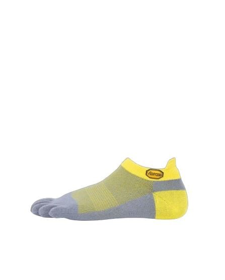 Vibram Athletic No Show Five Fingers Performance Toe Socks - Yellow/GreyFITNESS360