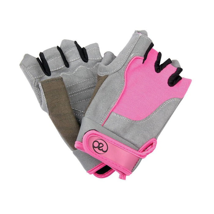 Fitness Mad Womens Cross Training Gloves in Pink with Stretch Spandex Back