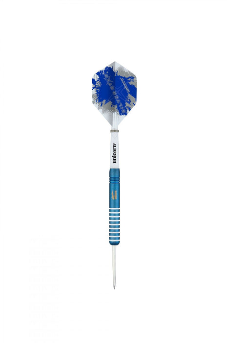 Unicorn Blue Silver Star Darts Set Gary Anderson Tungsten 3 Shaft 21/23/25/27G