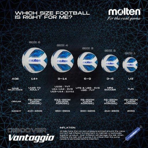 Molten 1710 Vantaggio Football Handstitched Indoor Outdoor Soccer Training BallMolten