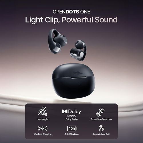 Shokz OpenDots One Bluetooth Open Ear Earbuds & Wireless Headphones - Black