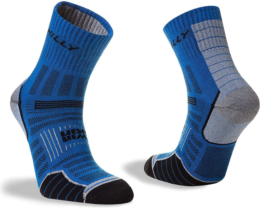 Hilly Mens Twin Skin Anklet Socks Sports Running Socks - Azurite / Grey Marl