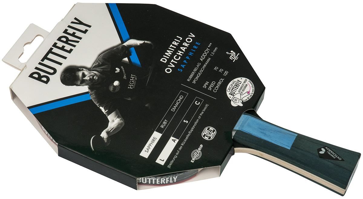 Butterfly Table Tennis Bat Dimitrij Ovtcharov Sapphire Addoy 1.5mm rubber