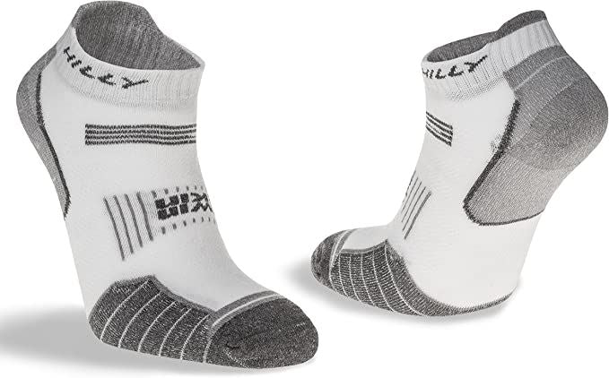 Hilly Twin Skin Socklet Socks For Sports & Running - White/Grey - 3 Pairs for 2Hilly