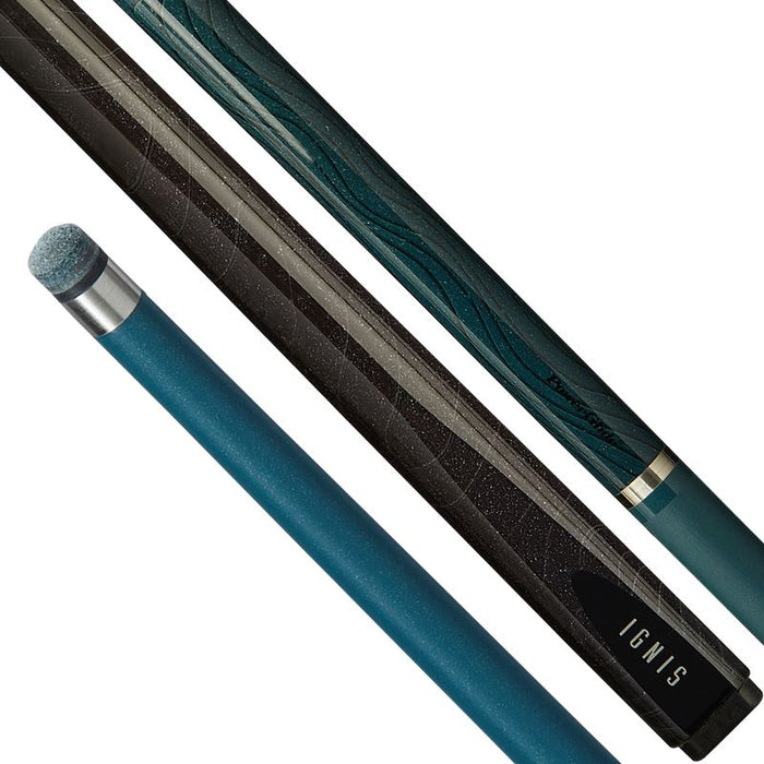 Powerglide  Ignis Snooker Cue 2 Piece 57" Carbon 10mm Tip Smooth Finish - Black