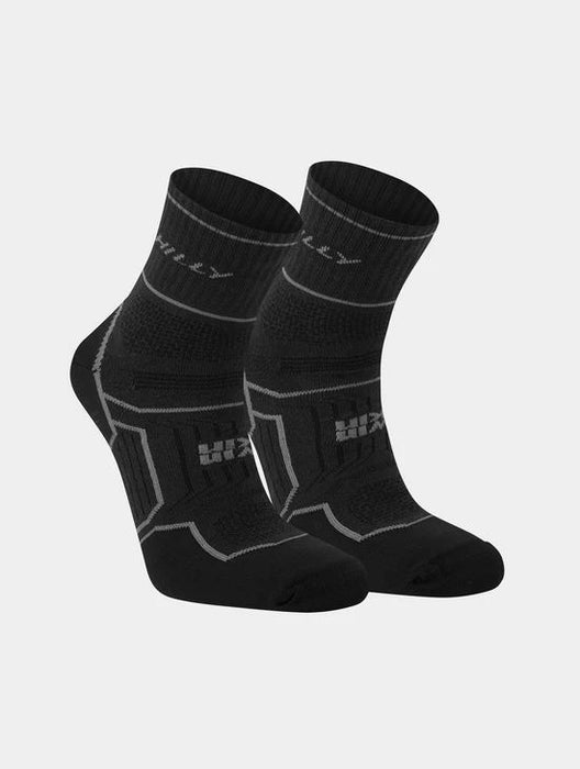 Hilly Twin Skin Socklet Anti Blister Running Socks - Black/Anthracite