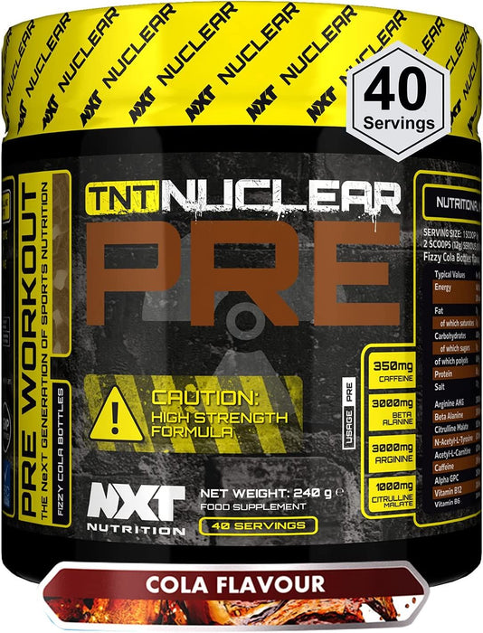 NXT TNT Nuclear Extreme Pre Workout Performance Energy Powder 240g - Fizzy ColaNXT