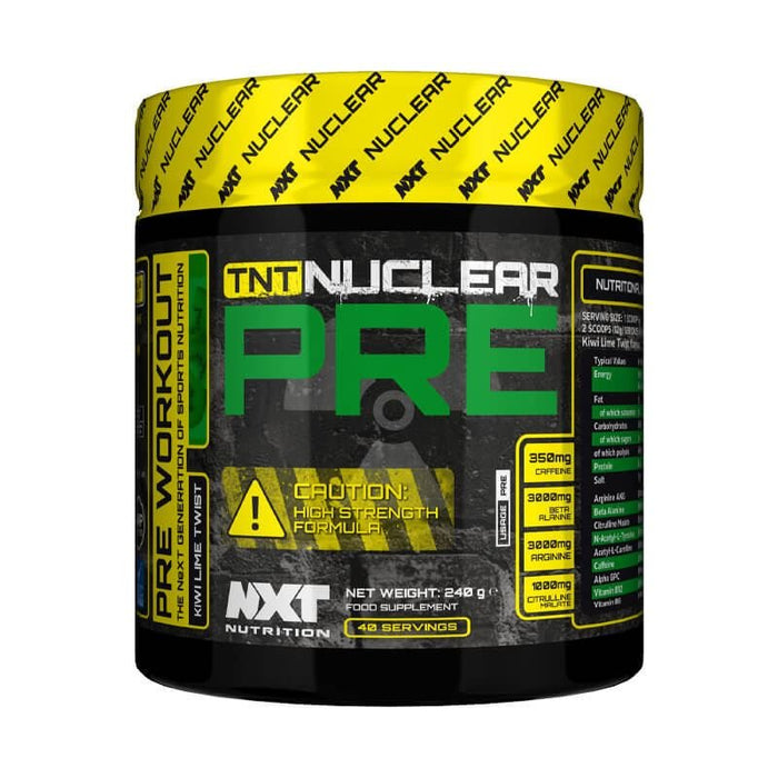 NXT TNT Nuclear Extreme Pre Workout Performance Energy Powder 240g - Kiwi LimeNXT