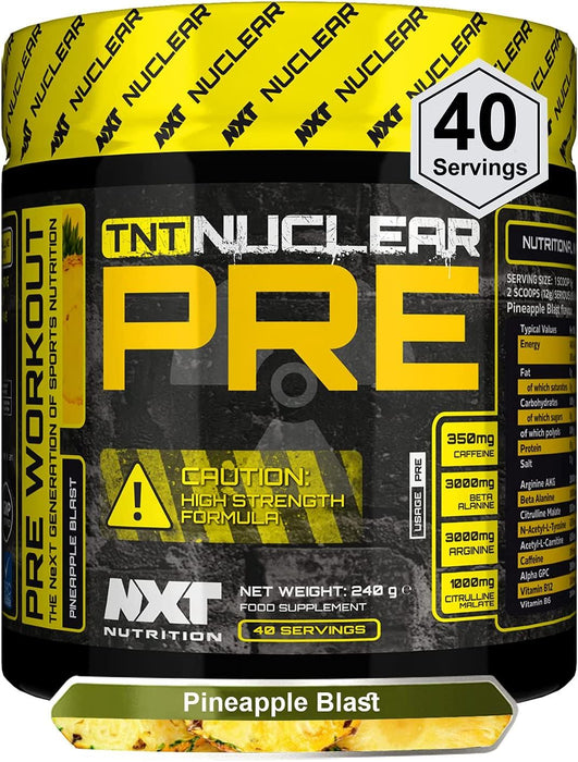 NXT TNT Nuclear Extreme Pre Workout Energy Powder 240g - Pineapple CrushNXT