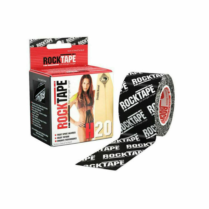 Rocktape H2O Tape Extra Sticky Adhesive Kinesiology Rolls x 3 - Black LogoRockTape