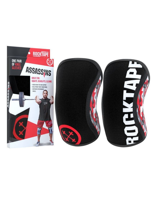 Rocktape Assassins Knee Sleeves Trainging Protection & Support 7mm - Red CamoOptimum