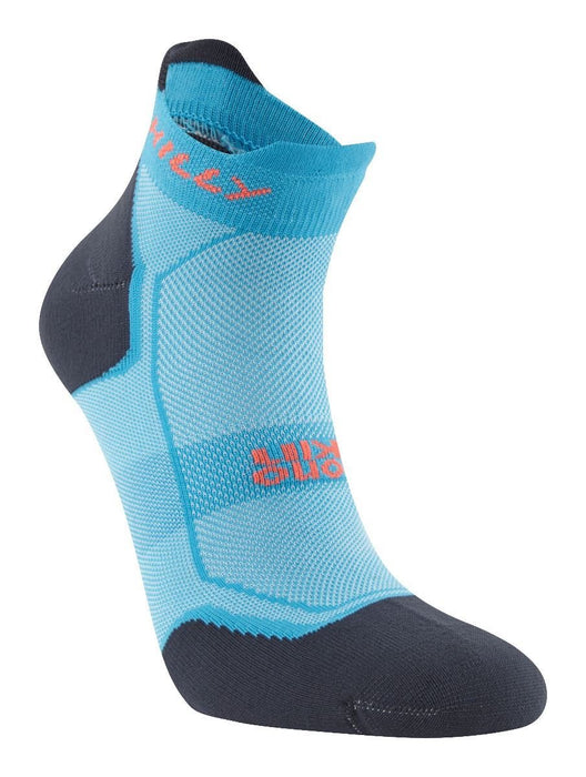 Hilly Pace Socklet Womens Running Socks in Peacock Lycra Mid Level CushioningHilly