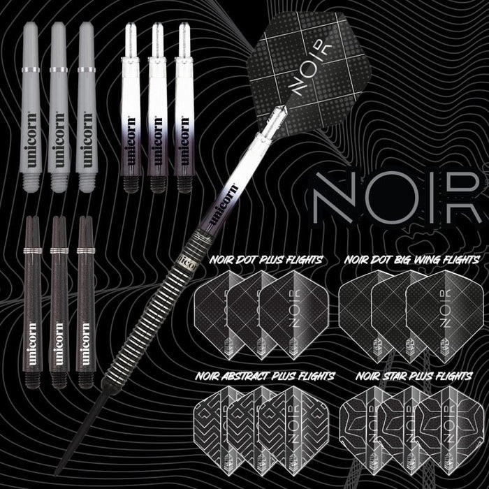 Unicorn Noir Gary Anderson Steel Tip Darts 90% Black Titanium Nitride Tungsten