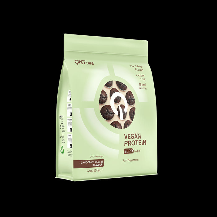 QNT Vegan Protein Zero Sugar Choc Cupcake Weight Loss Food Supplement 500g